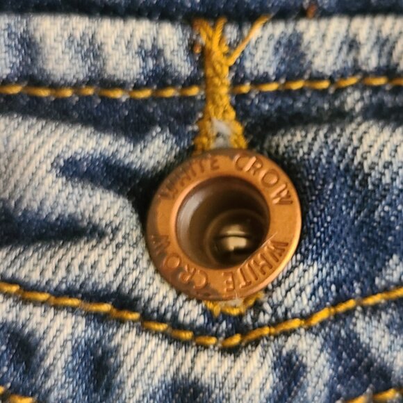 White Crow Red Bandana Distressed Jean Jacket - Picture 5 of 10